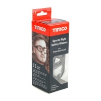 TIMco Sports Style Safety Glasses - With Foam Dust Guard - Clear