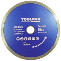 ToolPak 180mm x 25.4mm Tile Diamond Blade 7mm Rim