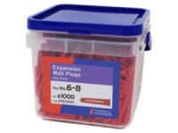 Forgefix Expansion Wall Plug Red 6-8 Tub 1000